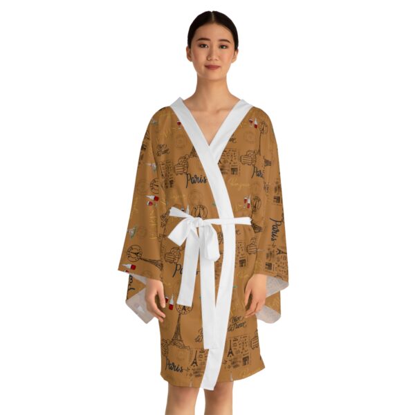 Gold Paris Long Sleeve Kimono Robe - Image 7