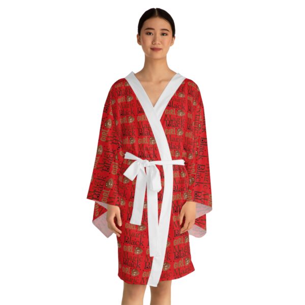 Red Black Girl Magic Long Sleeve Kimono Robe - Image 7