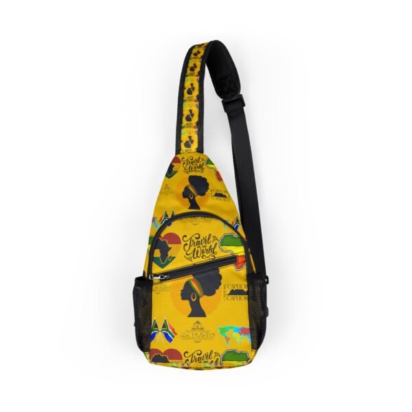 Travel-Inspired Chest Bag with Vibrant African Designs