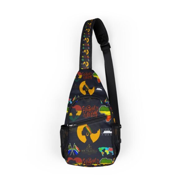 Travel-Inspired Chest Bag with Vibrant African Designs