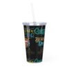 Cancun Black Plastic Tumbler with Straw - Image 5