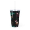Cancun Black Plastic Tumbler with Straw - Image 3